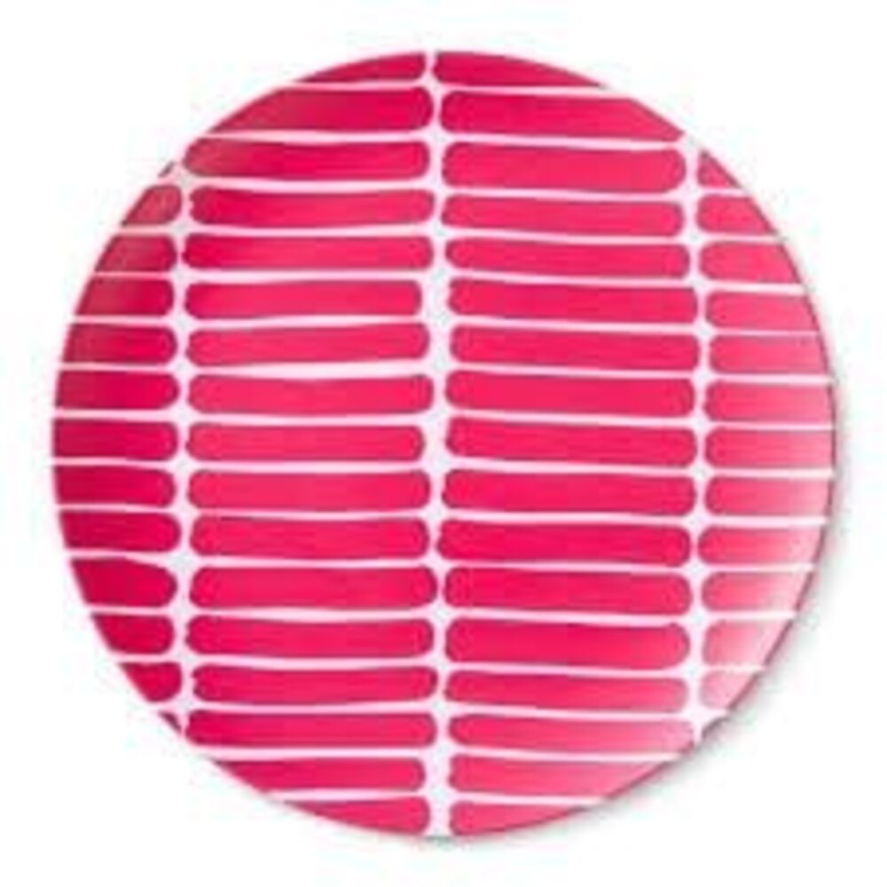 Marimekko For Target Magenta Pink White Okariino Print 3 Melamine Dinner Plates